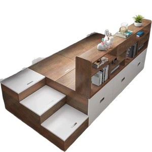 Cama Tatami con Almacenamiento y Estantería Integrada, Cama de Madera para Apartamentos Pequeños, Muebles de Dormitorio, Diseño de Caja Baja - Product Image 5