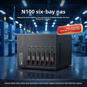 Serveur NAS Mini PC 6 baies N100 avec stockage HDD 4 To, carte réseau 2.5G, RAM DDR4 4G/8G/16G, SSD 64 Go/128 Go pour Cloud Privé Domestique - Product Image 5