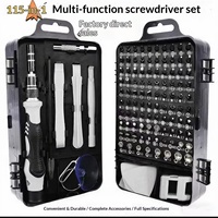 Set Obeng Presisi 115-Piece, Peralatan Tangan Profesional, Baja Magnetik, Mata Obeng Torx Phillips, Mata Obeng yang Dapat Diganti untuk iPhone