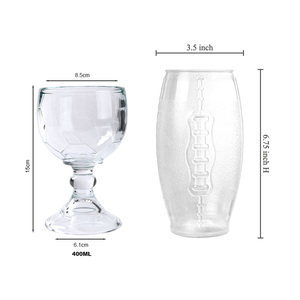 Service unique Largement applicable Robuste Fiable 350ml 400ml 500ml 650ml 1000ml <span class=keywords><strong>Verre</strong></span> à bière en forme de football - Product Image 2