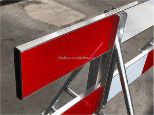 Barrera de Control de Tráfico de Aluminio para Obras de Construcción, Aislamiento de Multitudes, Longitud Seleccionable, Barrera de Advertencia de Doble Cara - Product Image 4