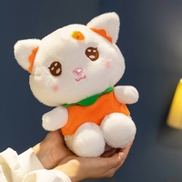 Schattig fruit-katten knuffel, zacht pluche kattenpopje, Kawaii witte kattenknuffel, lief dierenfiguurtje voor meisjes, kinder verjaardagscadeau