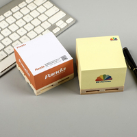 S3307 personnalisé petite palette Cube de notes autocollantes blocs-notes promotionnels palette en bois bloc-notes bloc-notes autocollant logo personnalisé