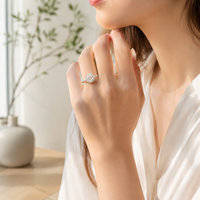 Bague de fiançailles en argent sterling 925 de luxe avec diamant moissanite, bague de fiançailles en moissanite fine pour femmes, bijoux de mariage