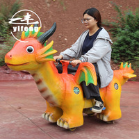Vente en gros de voitures électriques pour adultes en forme de dragon orange |   Manège de dinosaure ambulant pour parc d'attractions à vendre