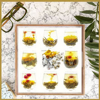 Thé artisanal en fleurs Xanadu Yunnan, 9 variétés différentes, thé vert fleuri, coffret cadeau, logo personnalisé accepté