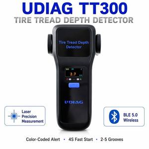 Détecteur numérique de profondeur de bande de roulement de pneus UDIAG <span class=keywords><strong>TT300</strong></span>, laser, BLE 5.0, sans fil, intelligent, jauge à code couleur pour la mesure de l'usure des pneus de voiture, camion, SUV - Product Image 1