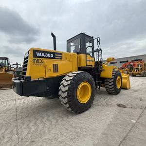 Komatsu WA380 Wheel Loader 15 Ton Yellow with Bucket Closed Cab off Road <b>Tires</b> Engine Gearbox - Product Image 3