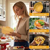 Boîte à collation empilable en plastique de qualité alimentaire, durable, 550 ml, avec couvercle, pour garder les aliments frais, idéale pour le camping, la cuisine, le yaourt, la salade, design moderne