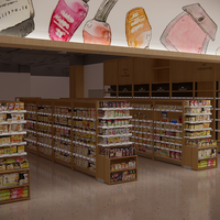 Étagères en bois à double face, présentoirs de vente au détail en bois, étagères de présentation pour supermarchés