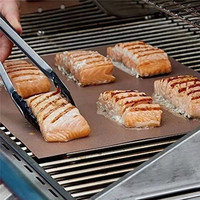 Alas Panggangan BBQ Anti Lengket Tahan Panas Berlapis PTFE, Aksesoris Tahan Api, Dapat Digunakan Kembali
