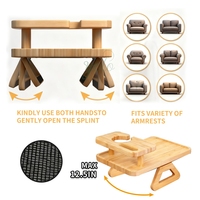 Vente en gros 2 en 1 bambou canapé accoudoir Table canapé bras plateau avec amovible canapé porte-gobelet pour boissons téléphone portable TV télécommande collations