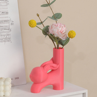 Roogo Vase de sol en plastique queue d'animal artistique moderne pour mariage pour décoration de fleurs artificielles objet de décoration de petite maison