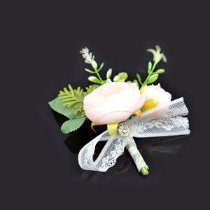 Bracciale bracciale da polso corpetto da polso e da uomo Boutonniere Set per accessori per fiori da sposa decorazioni per abiti da ballo - Product Image 2