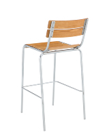 Ensemble de chaises de salle à manger contemporaines en bois massif sans accoudoirs avec repose-pieds pour comptoir de cuisine