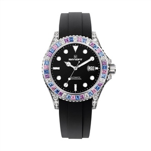 Montres personnalisées pour hommes et femmes avec mouvement automatique, boîtier serti de diamants, lunette luxueuse, montre en moissanite VVS avec cadran BGW9 - Product Image 2