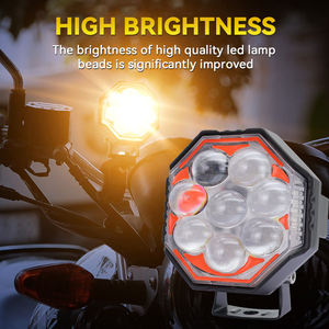 Luz LED para Motocicleta Flash 4 5 6 7 8, Lámpara de Trabajo Auxiliar de Doble Color con Estrobo, Modelo MO-216 para Parachoques de Auto, Camioneta y SUV - Product Image 6