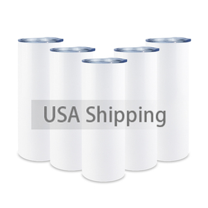 Wholesale stainless steel double wall plastic straw sublimation blanks wine glass 20oz skinny straight sublimation tumbler