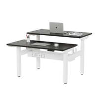 Cadre de bureau électrique dos à dos à double moteur pour ordinateur réglable en hauteur, poste de travail pour 2 personnes, bureau de table