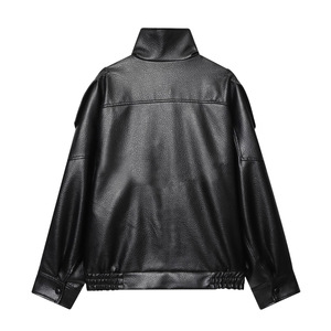 Chaqueta de piel sintética de lichi estilo europeo-americano para <span class=keywords><strong>mujer</strong></span>, nueva colección de otoño 2025, en stock para comercio exterior transfronterizo de la empresa. - Product Image 3