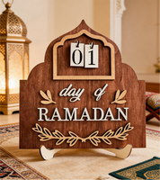 Calendrier du Ramadan en bois, nouveau design 2026, compte à rebours de 30 jours, décoration islamique pour la maison, calendrier de l'Avent du Ramadan