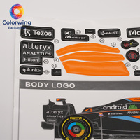 Calcomanías de Modelos de Autos de Carreras a Escala 1:18 al por Mayor, Adhesivos de Transferencia por Deslizamiento en Agua EVA, Película Ultrafina Acrílica de Alta Definición