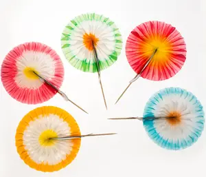 Guarda-chuva de coquetel de papel para decoração de festas e bar promocional de bambu personalizado, comida e bebida saudável