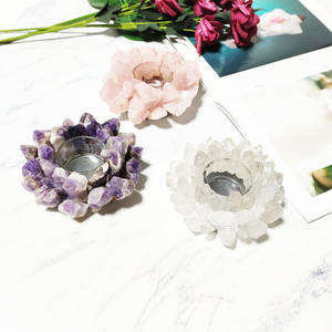 Decorazioni per la casa di cristallo all'ingrosso della decorazione di cerimonia nuziale del supporto di candela di forma del fiore di loto del mazzo di cristallo all'ingrosso - Product Image 5