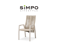 SIMPOLIFESTYLE Mobilier d'extérieur haut de gamme, ensemble de table et tabourets de luxe pour jardin, balcon, chambre, cuisine, chaise de salle à manger en aluminium et tissu