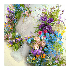 油画风格莫奈花园系列婚礼大厅场景布置摄影照片打孔花墙手工绢花 - Product Image 2