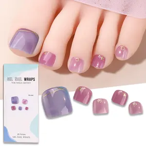 Trending Hot Products Logo personalizzato multiplo colore coreano 3D Toe Foot Semicured Gel Polish Nail Sticker lampada UV di lunga durata