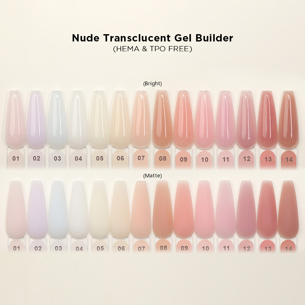 Gel de construction translucide nude SANS HEMA ni TPO