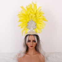 Al por mayor: Tocados de plumas para carnaval, cosplay, color personalizado, cómodos, suaves, con decoración de diamantes de imitación, para actuaciones escénicas y fiestas