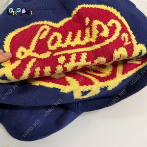 Designer de luxo Algodão Malha <span class=keywords><strong>Cat</strong></span> Dog Sweater para Primavera Outono Inverno Personalizado Impresso Pet Vestuário Atacado Fabricante - Product Image 6