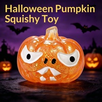 Mainan Squishy Karet Bentuk Kepala Labu Halloween Lintas Negara, Mainan Penghilang Stres Berkilau Kreatif, Kemasan Kotak Grosir untuk Segala Usia