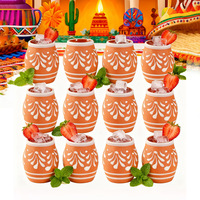 OEM ODM Nouveaux mugs à tequila rétro créatifs en terre cuite, logo personnalisé, peint à la main, mug à bière en céramique mexicaine, gobelet à cocktail