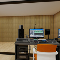 Panneaux acoustiques en bois à lattes modernes AKUSLAT avec absorption acoustique hautement efficace pour salon et studio de jeu à domicile