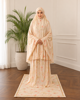 Ensemble de robe de prière musulmane florale personnalisée avec tapis de prière assorti, abaya khimar une pièce pour femmes musulmanes pour le Ramadan