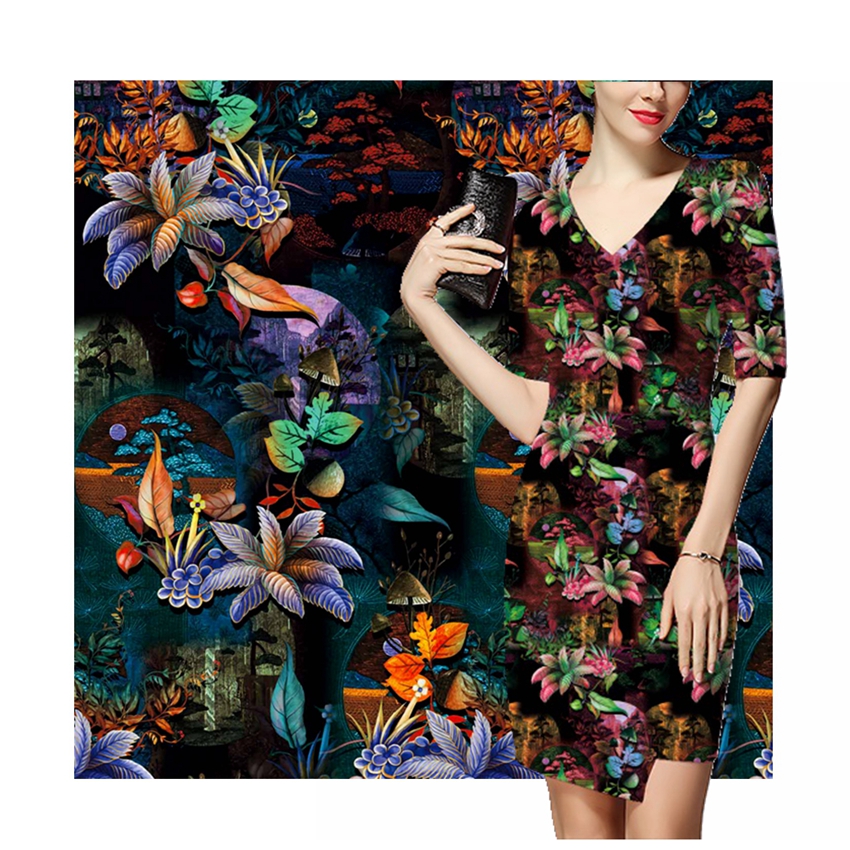 Горячая Распродажа, индивидуальный цифровой принт, спандекс, стрейч, креп, женское платье, костюмная ткань