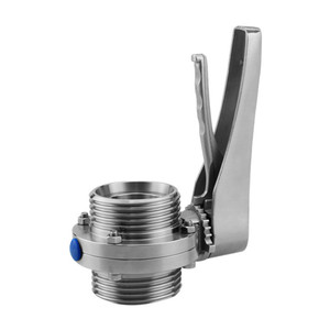 Kinggo Hướng dẫn sử dụng kẹp vệ sinh đa vị trí bướm van thép không gỉ 304 316L hàn chủ đề xử lý Van bướm - Product Image 3