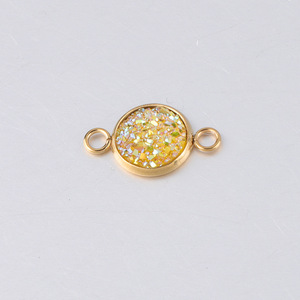 סיטונאי 10mm זהב מצופה נירוסטה צבעוני שרף Druzy עגול מחברים תליון לdiy תכשיטי ביצוע - Product Image 6