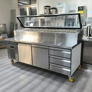 Equipo de Refrigeración de China, Barra de Ensaladas, Barra Fría, Mostrador de Preparación de Sándwiches y Pizza, Refrigerador, <span class=keywords><strong>Mesa</strong></span> de Preparación de Pizza - Product Image 2