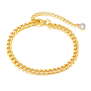 สร้อยข้อมือคิวบาแบบหนา สแตนเลสสตีลเคลือบ PVD ทอง 18K สำหรับผู้หญิง |   หลายขนาด |   กันน้ำ ป้องกันอาการแพ้ ไม่ซีดจาง - Product Image 6