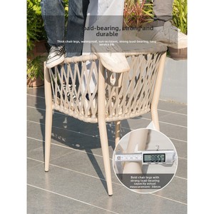 Set da Giardino Nordico per Esterni: Combinazione di Sedie e Tavolo per Terrazza e Balcone di Villa, Arredamento per Spazi Aperti - Product Image 3