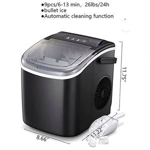 Machine à glaçons électrique portable mini en acier inoxydable pour la cuisine, la maison, les hôtels et l'extérieur avec boîtier en plastique - Product Image 4