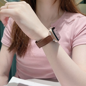 <span class=keywords><strong>Bracelet</strong></span> fin en <span class=keywords><strong>cuir</strong></span> pour femme, pour <span class=keywords><strong>Apple</strong></span> <span class=keywords><strong>Watch</strong></span>, 38mm, 40mm, 42mm, 44mm, à la mode, pour iwatch SE série 7 6 5 4 3 2 - Product Image 3
