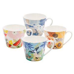 แก้วมัคกระดูกจีนลายสัตว์ - แก้วกาแฟนมสไตล์ชนบทสำหรับใช้ในบ้าน - Product Image 5