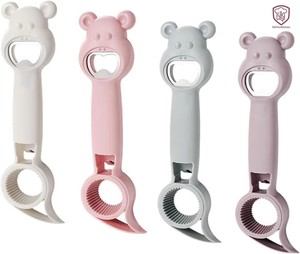 4 in 1 귀여운 곰돌이 병따개, 다기능 캔/병/맥주 오프너, PP 플라스틱 합금 병따개, 맞춤형 로고 주방용품 - Product Image 1