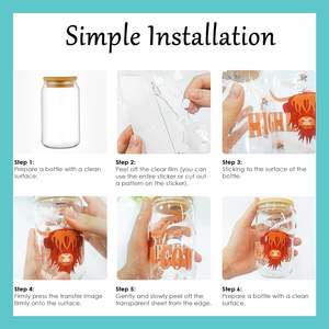 Envolturas para Vasos UV DTF, 8 Hojas, Diseño de Dinosaurios Coloridos, Impresión UV, Pegatinas Impermeables, 16 oz, Vasos de Vidrio DIY, Botella de Agua - Product Image 4
