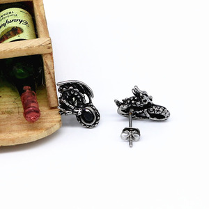 Pendientes de Dragón yúnique, Acero Inoxidable 316, Engaste con Bisel, Joyería del Zodíaco Animal para Hombres y Mujeres - Product Image 3